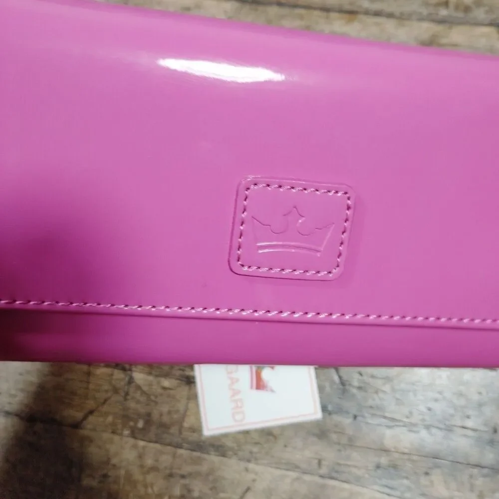 Baekgaard Leather? Patent Clutch Wallet Pink NWT Credit Card Pocket